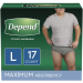 Depend Incontinence Underwear for Men Maximum Absorbency, Large, 17 Ct 
