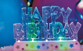 Way to Celebrate! Plastic Multicolor Happy Birthday Flash Cake Decoration